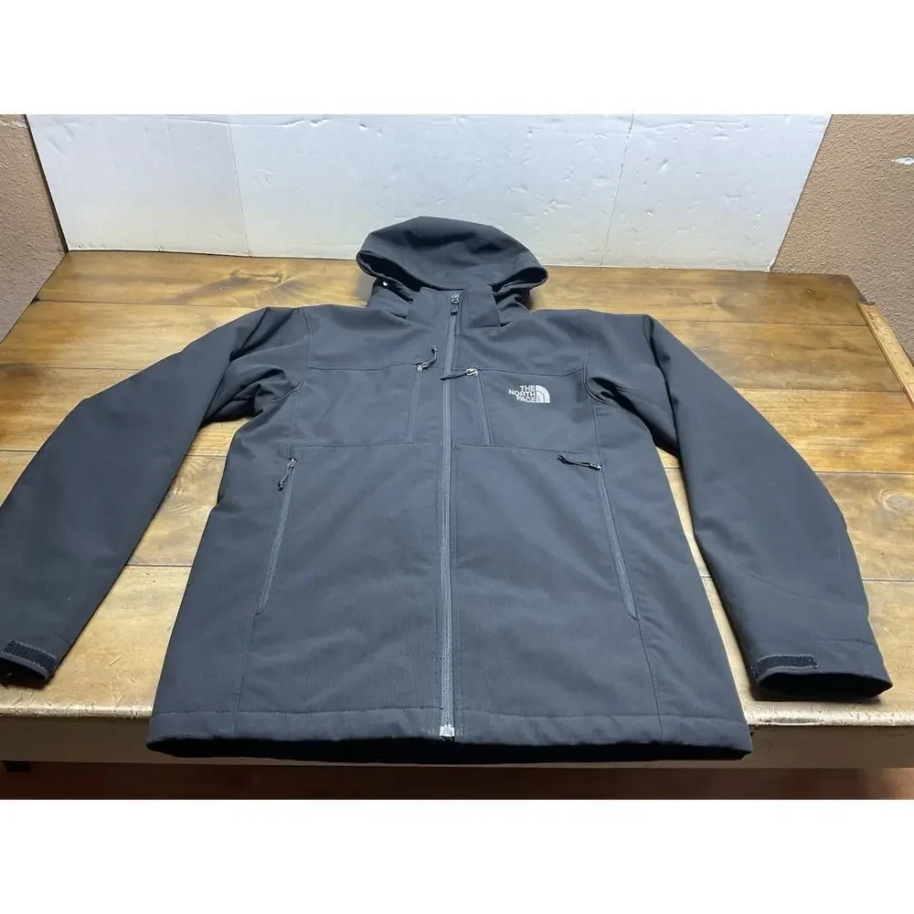 The North Face Jacket Mens Small Black Hooded Insulated PrimaLoft Softshell